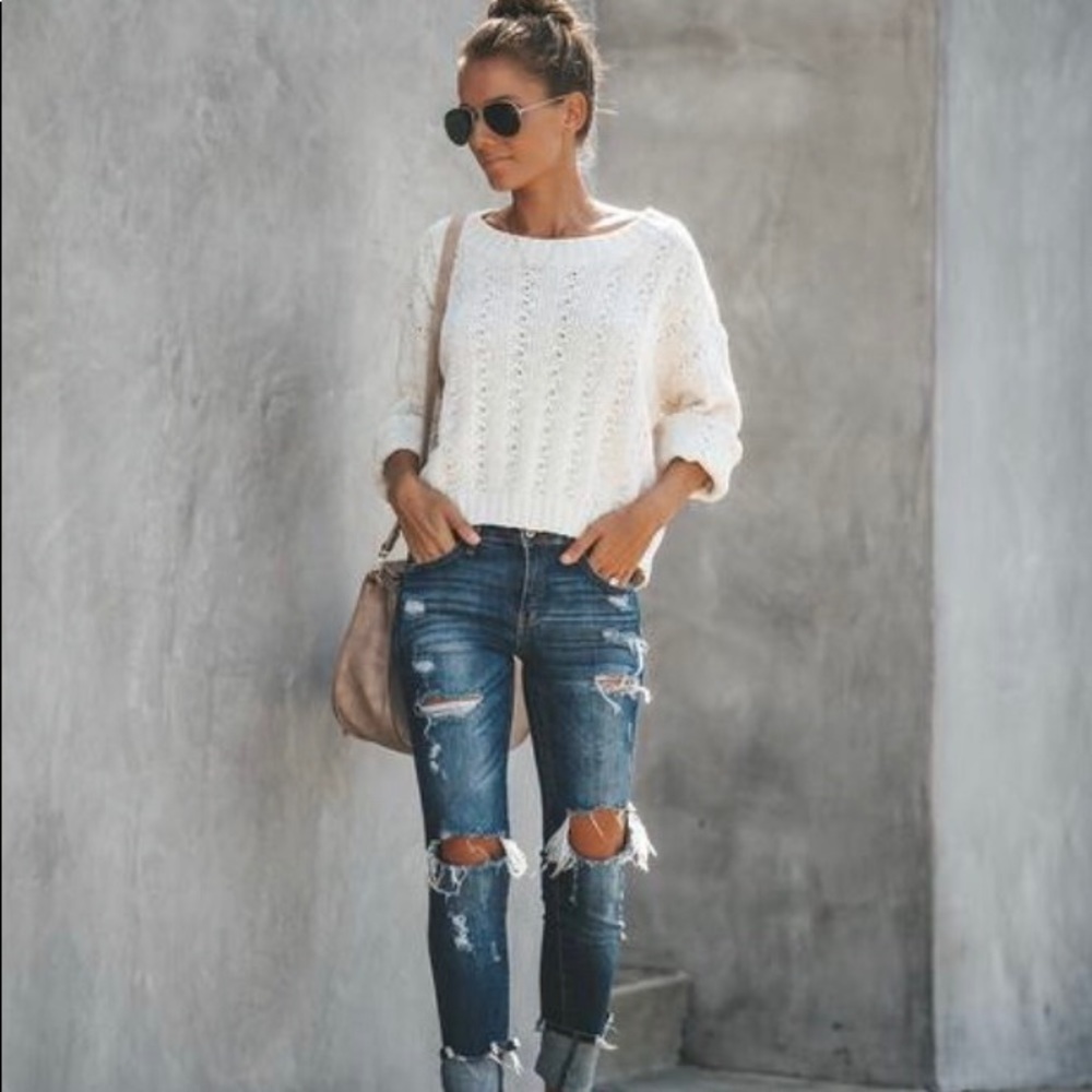 Cream knit sweater